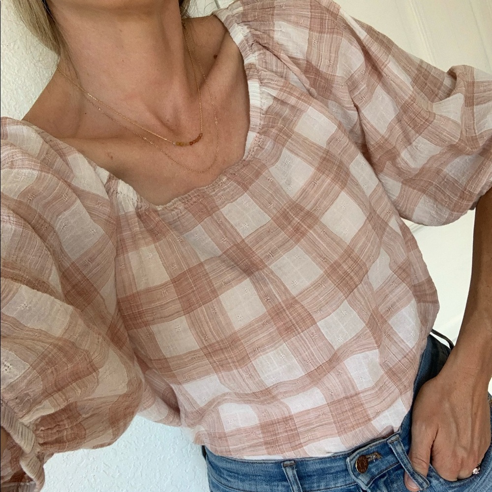 Prairie Cottage Core Bubble Sleeve Top